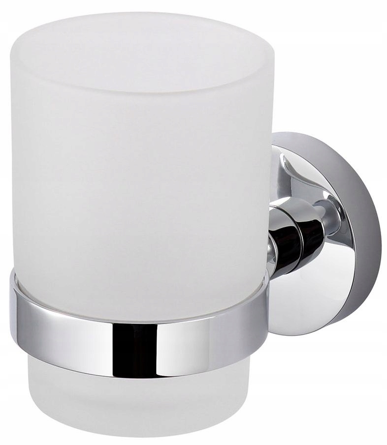 Skleněný koupelnový kelímek na kartáčky závěsný