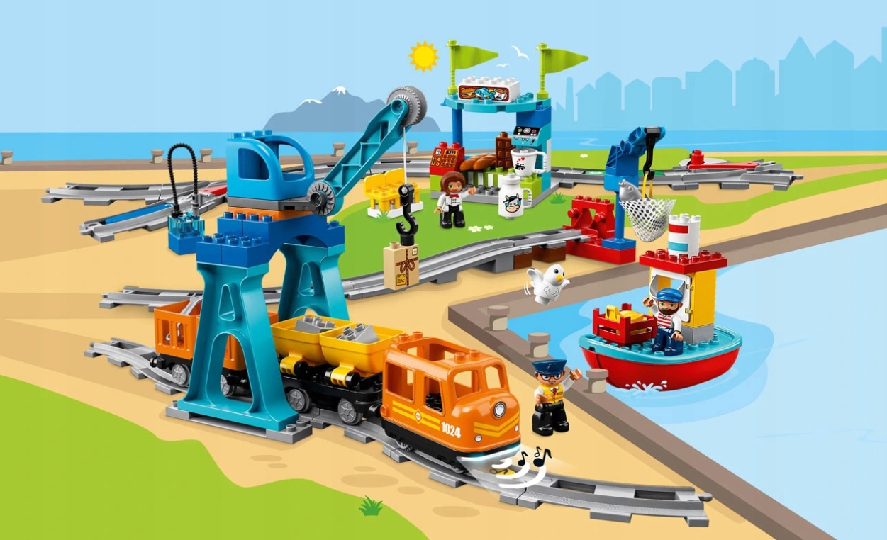 Klocki LEGO Duplo 10875 Pociąg Towarowy DeLux Duży Seria Pociąg