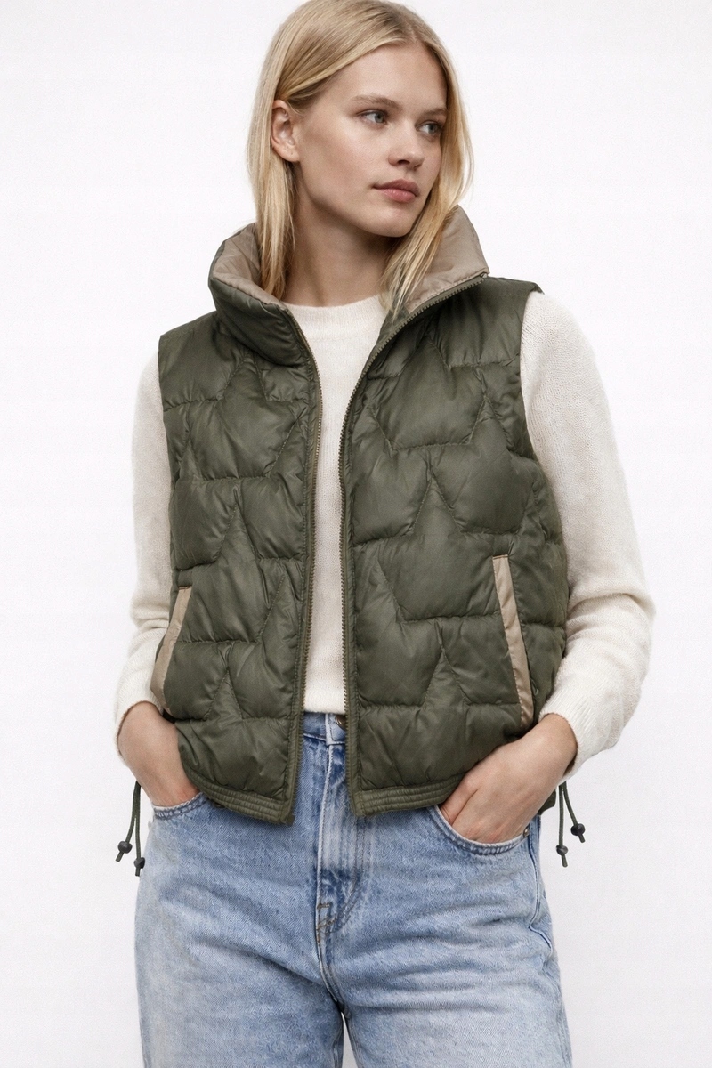 Krátká Vesta B8358 Khaki S (36)
