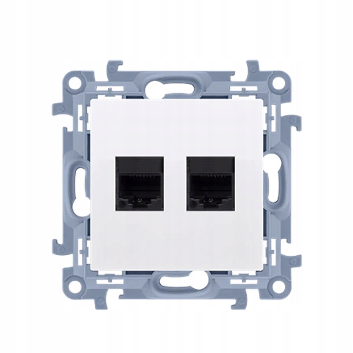 Dvojitá počítačová zásuvka RJ45 internetová C62.01/11 Kontakt Simon 10