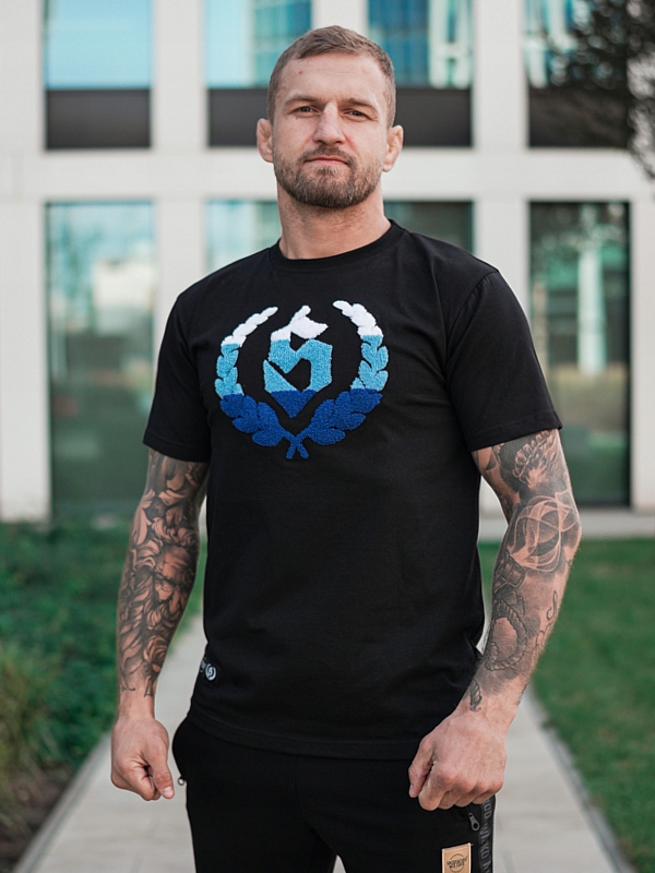 Tričko Środowisko Miejskie „chenille“ Black/ Blue vel. L