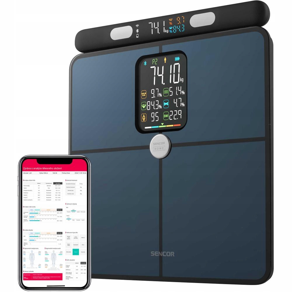 Waga łazienkowa inteligentna analityczna Sencor 9102 fitness iOS Android Bt