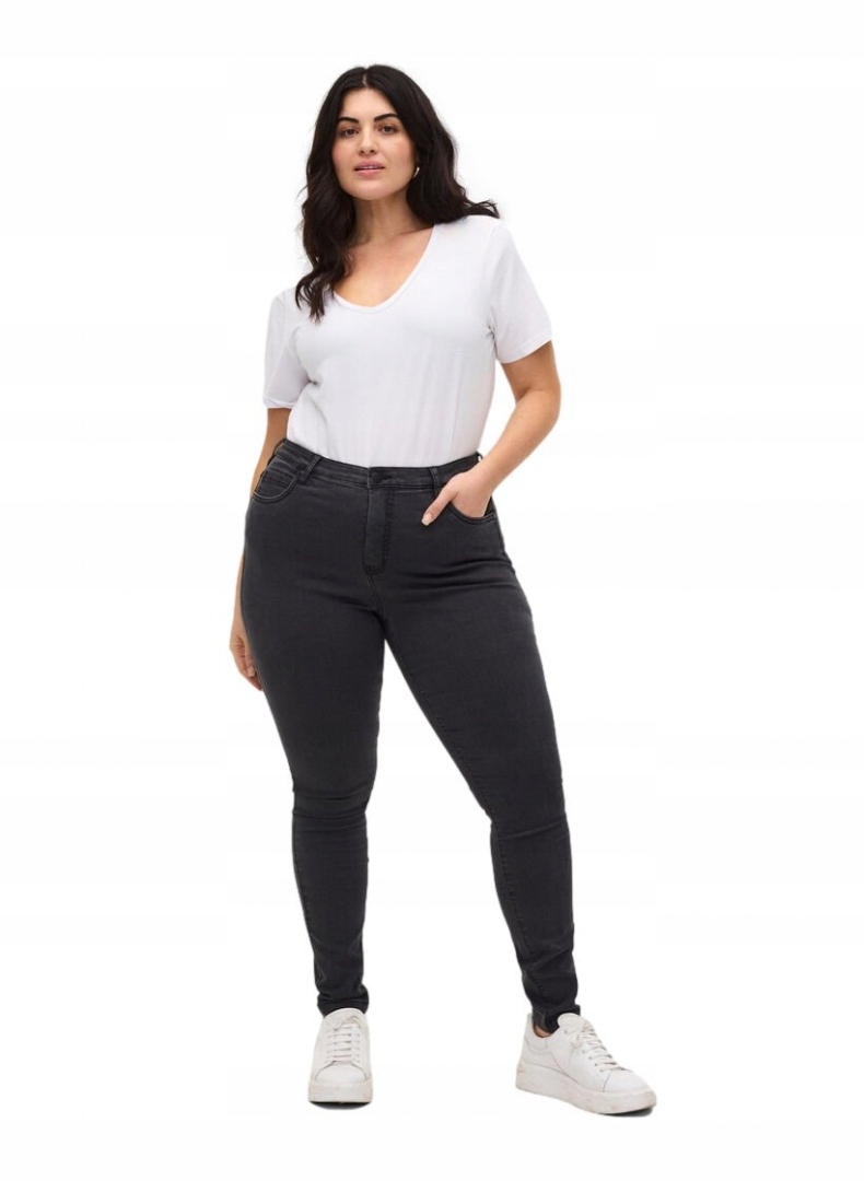 Zizzi Slim Kalhoty Šedé Džíny N82 568A 44