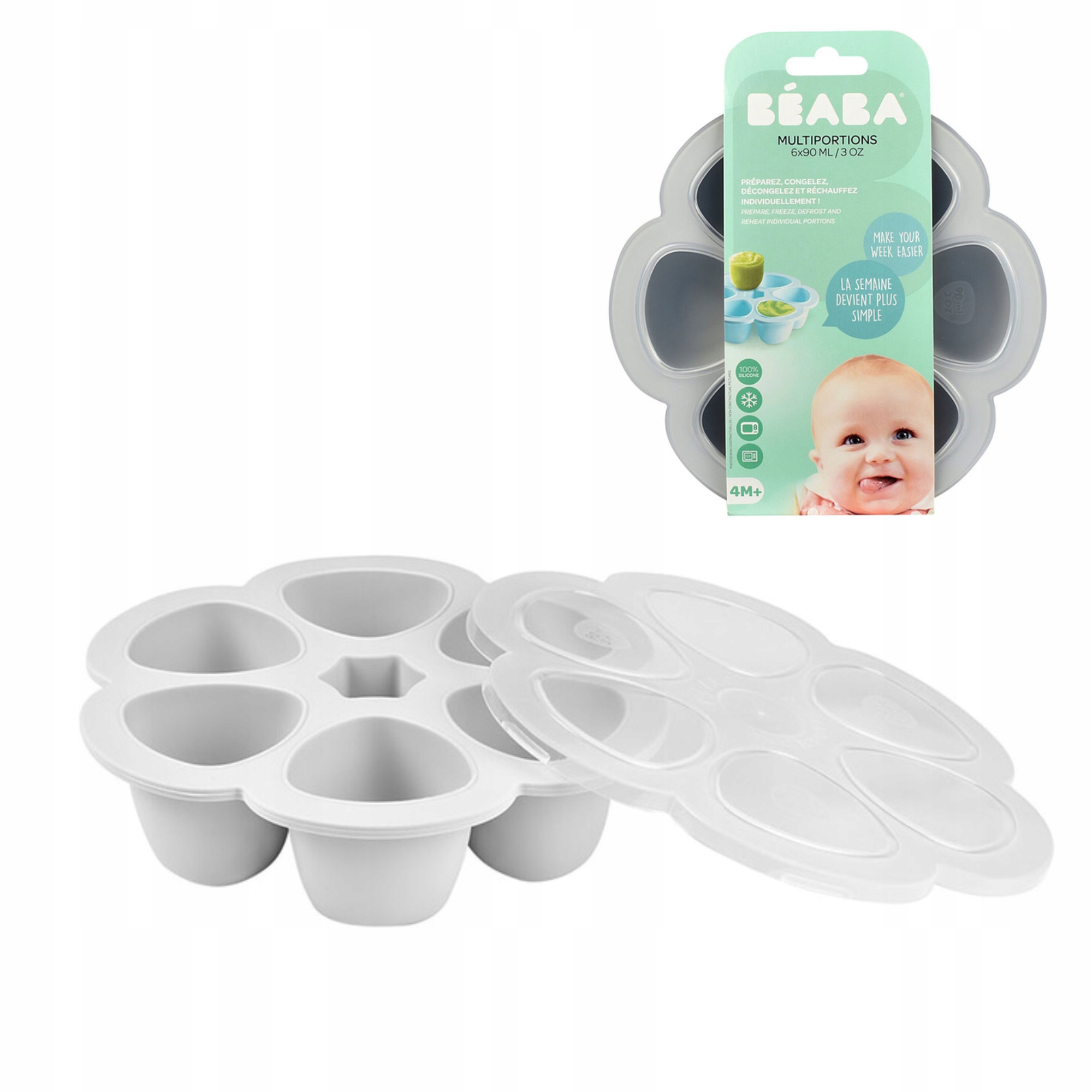 Beaba Silikonowy Pojemnik do Mrożenia Foremki do Pieczenia 6x90ml Bpa free