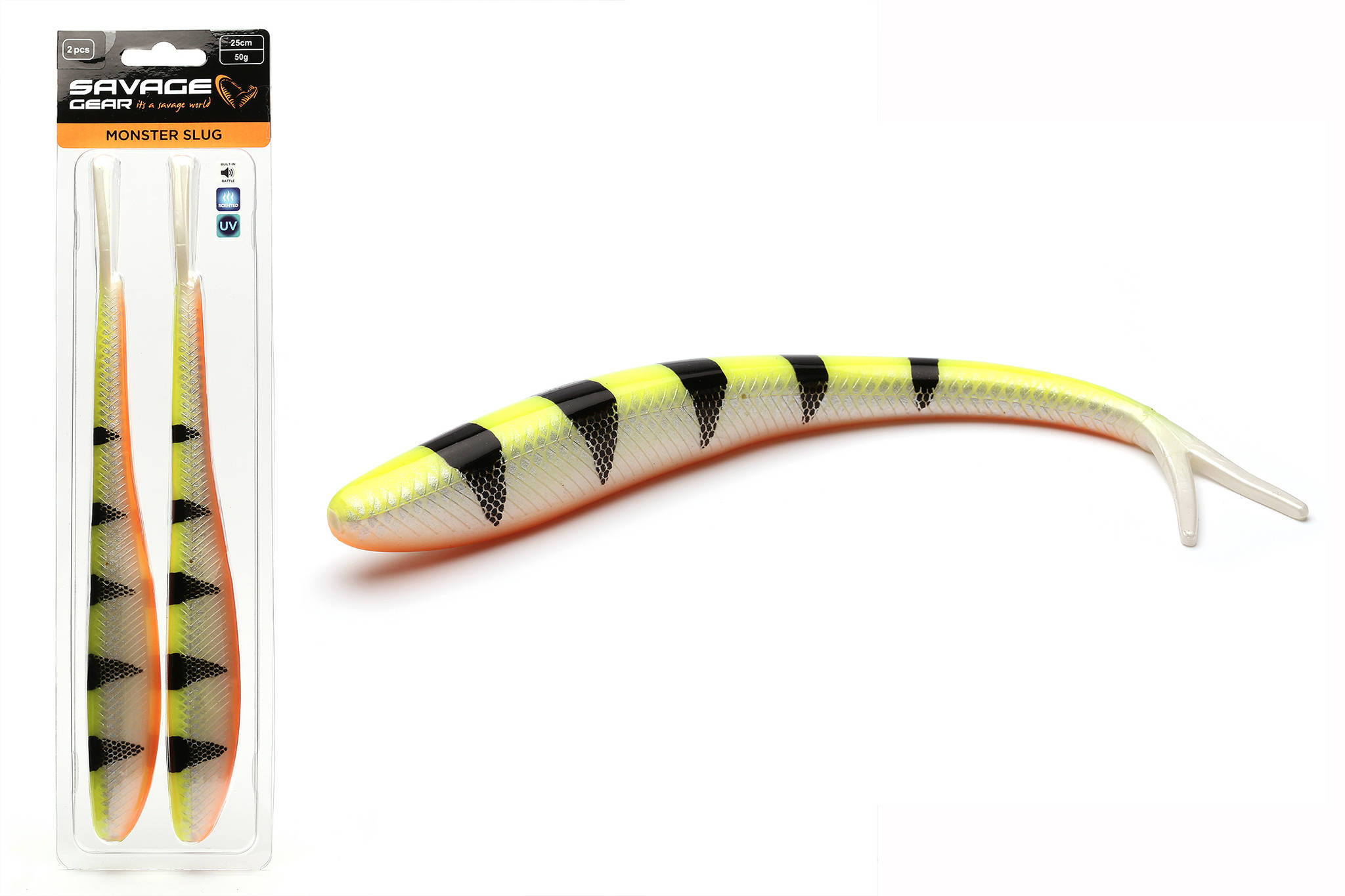 

Guma Savage Gear Monster Slug 20cm Lemon Tiger