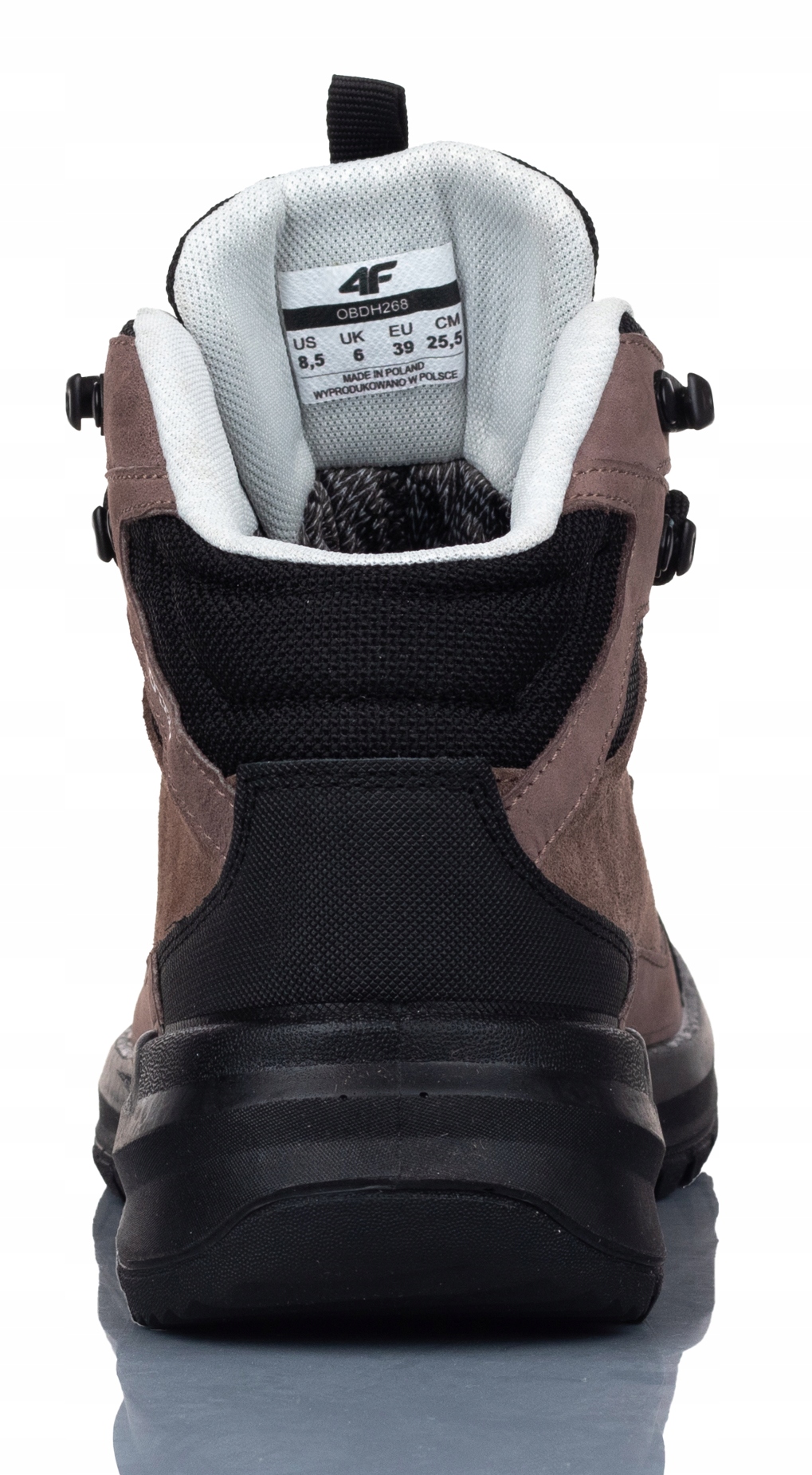 BUTY DAMSKIE 4F TREKKINGOWE BRĄZOWE OBDH268 51S R-39 Długość wkładki 25.5 cm