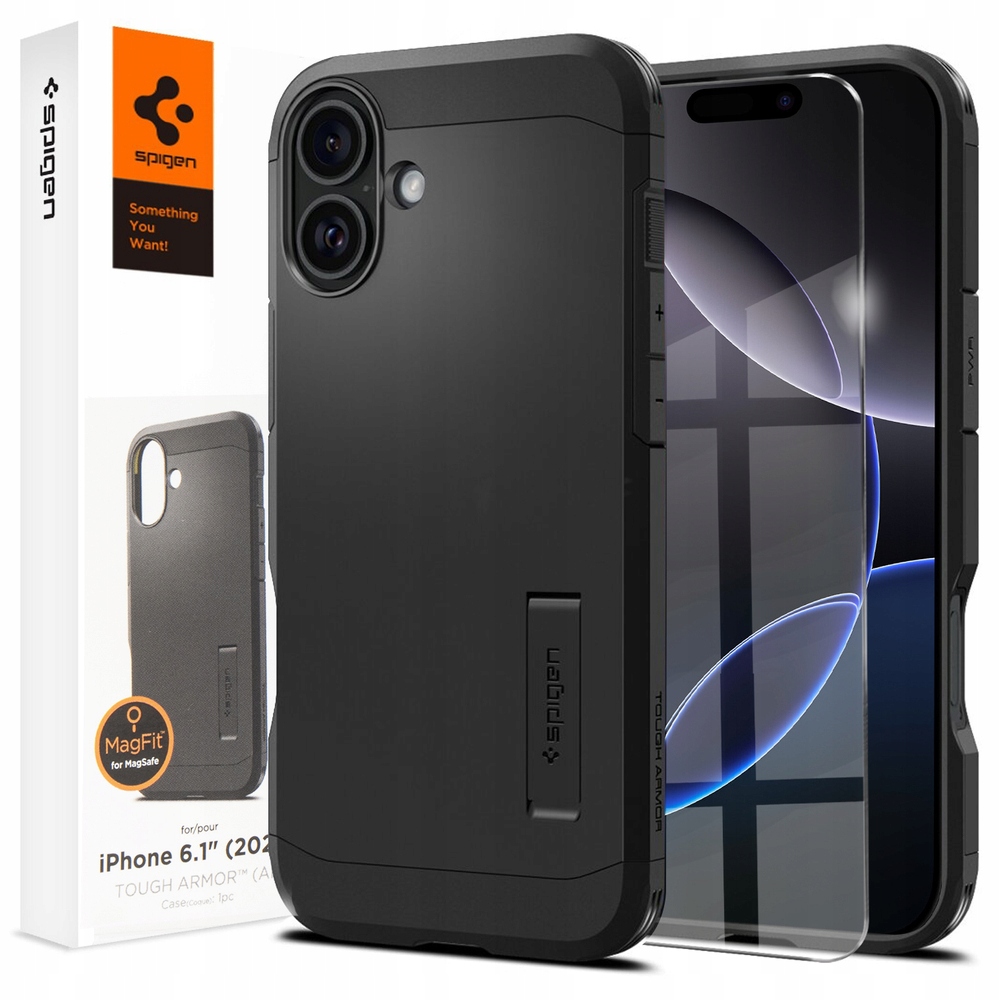 Pouzdro Sklo pro iPhone 16, Spigen pro MagSafe, pancéřové