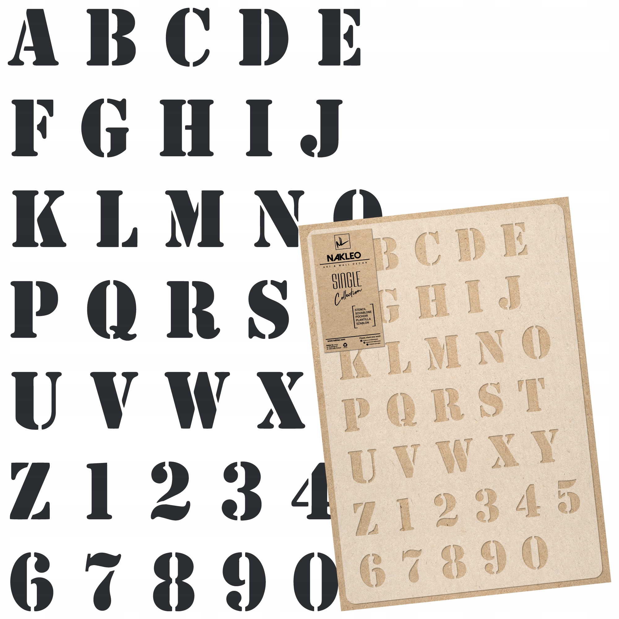 Šablona Malířská Opakovaně Použitelná L 59x95 cm. Font 8,4 cm. Písmena Čísla Abeceda