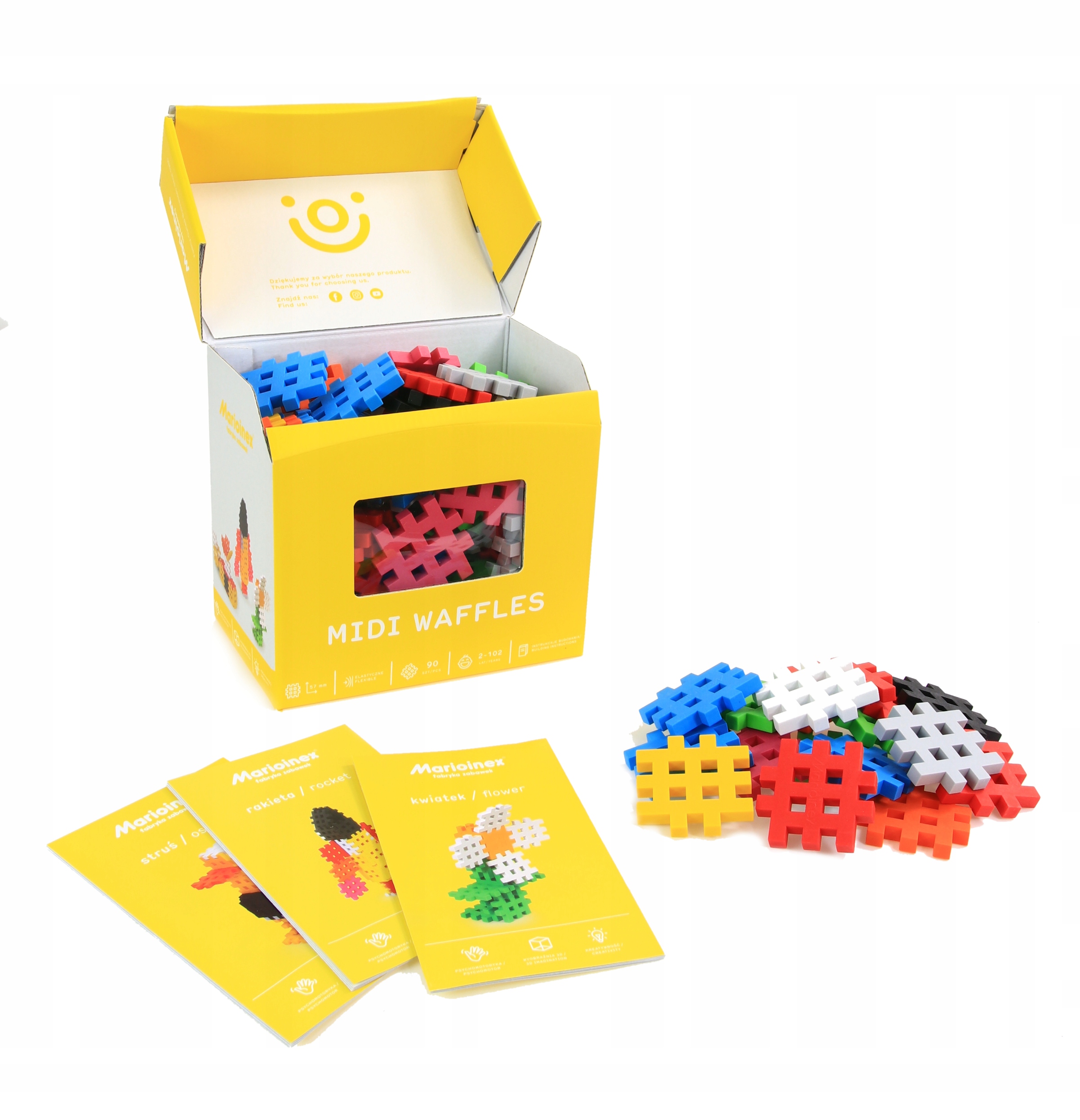 

Marioinex Miękkie Klocki MIDI Waffle Wafle 90 el.