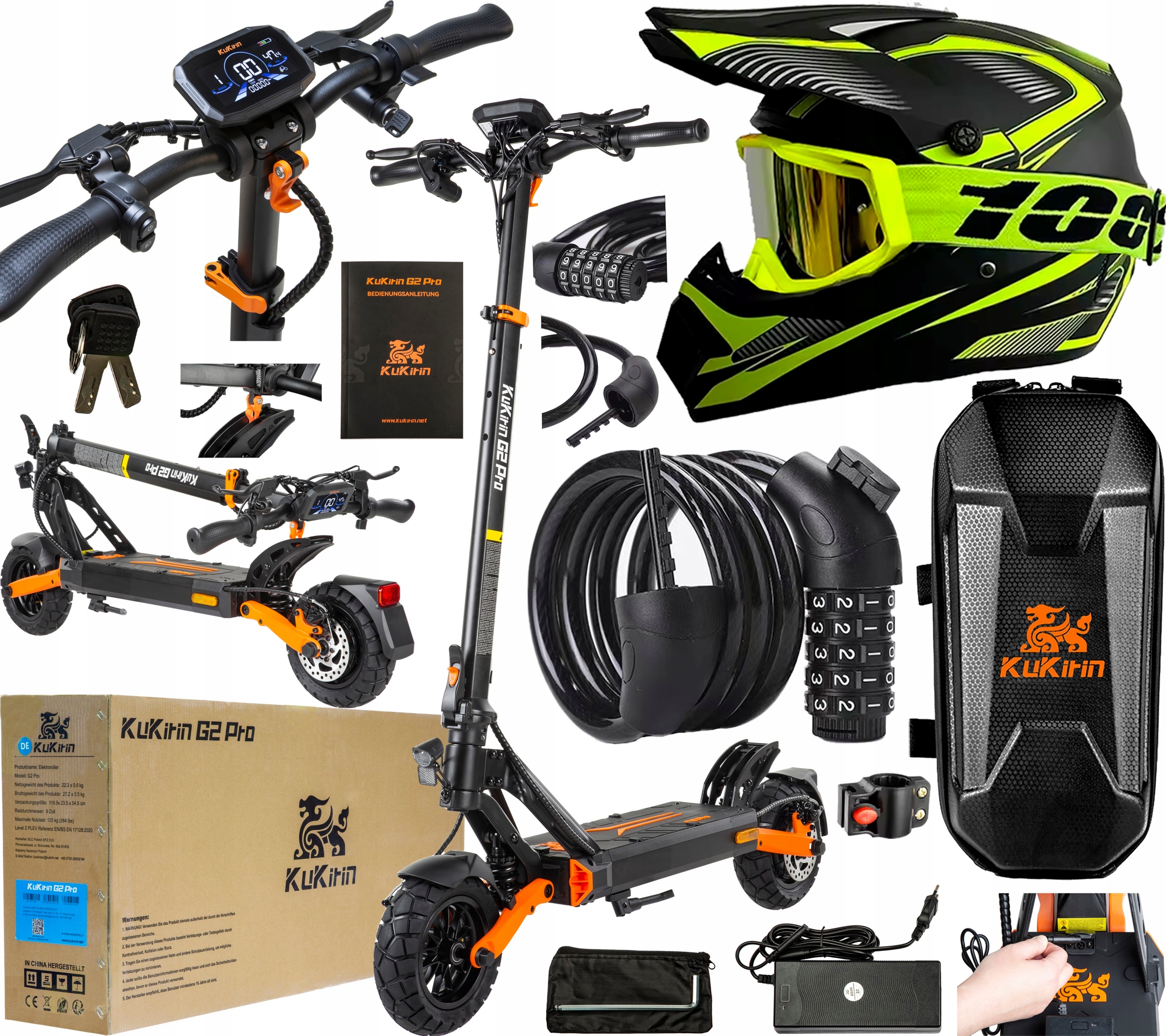 KuKirin G2 Pro-ABE Elektrická koloběžka 500W 20KM/H 15.6Ah 65KM +3 Dárek