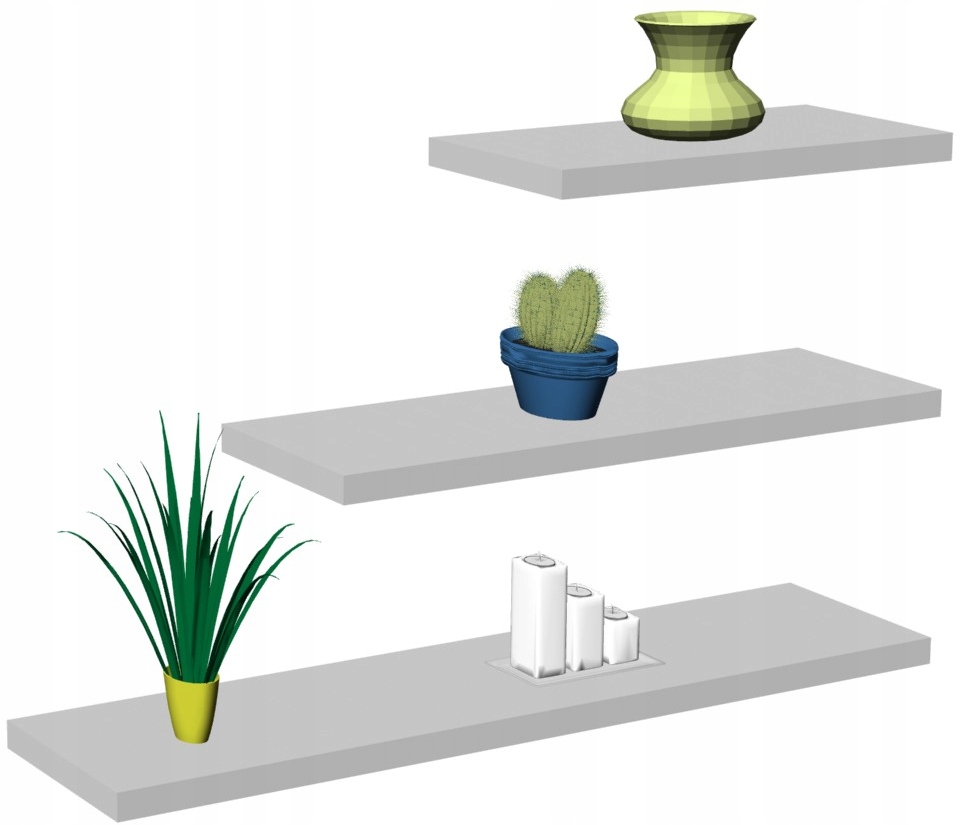 

Półka Meblowa Ścienna Wisząca Komplet 3 Szt Popiel