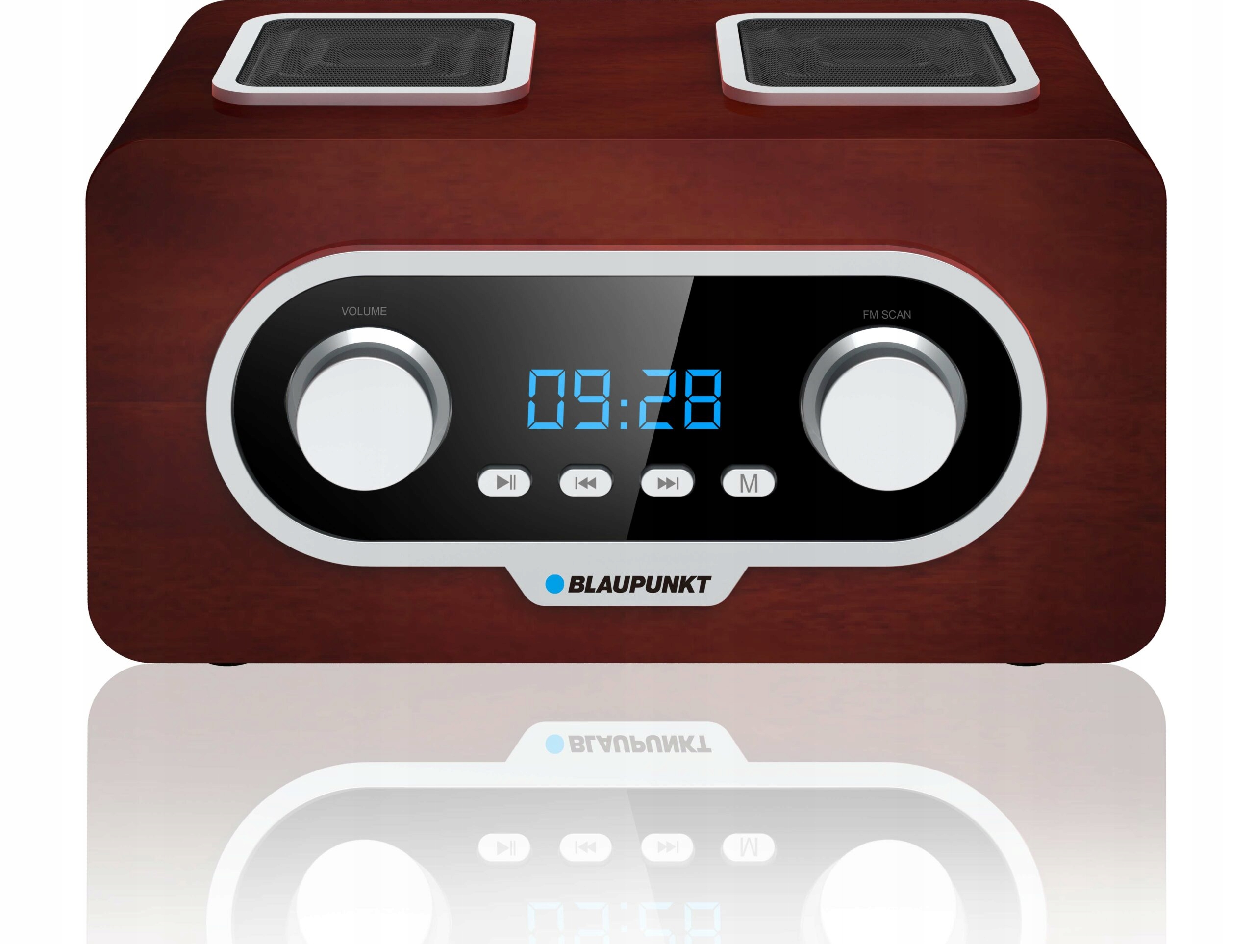 Přenosné Fm rádio Aux MP3 Usb Dálkové ovládání Retro Dřevo Blaupunkt PP5.2BR