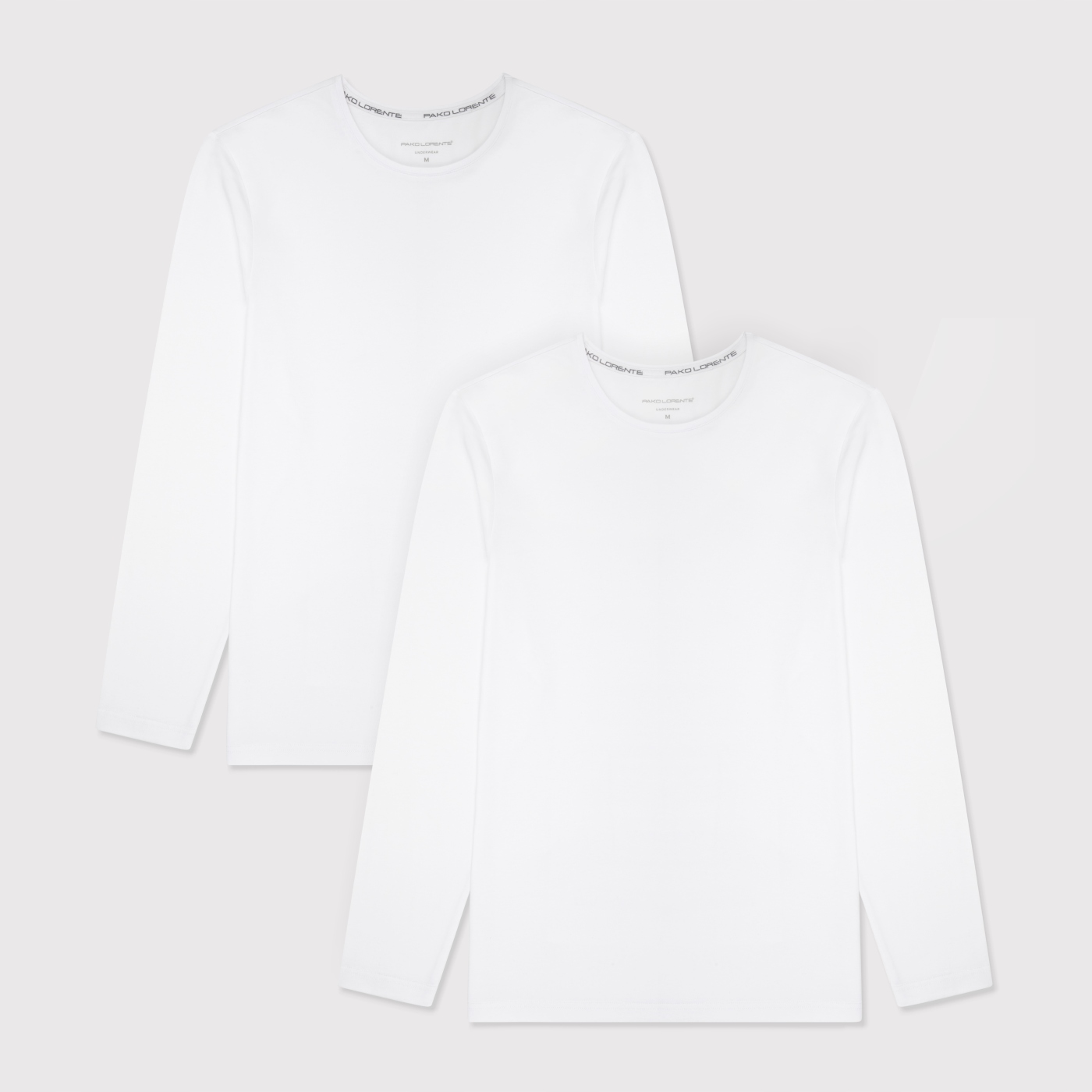 Dvojbalení bílých pánských longsleevů Pako Lorente vel. S