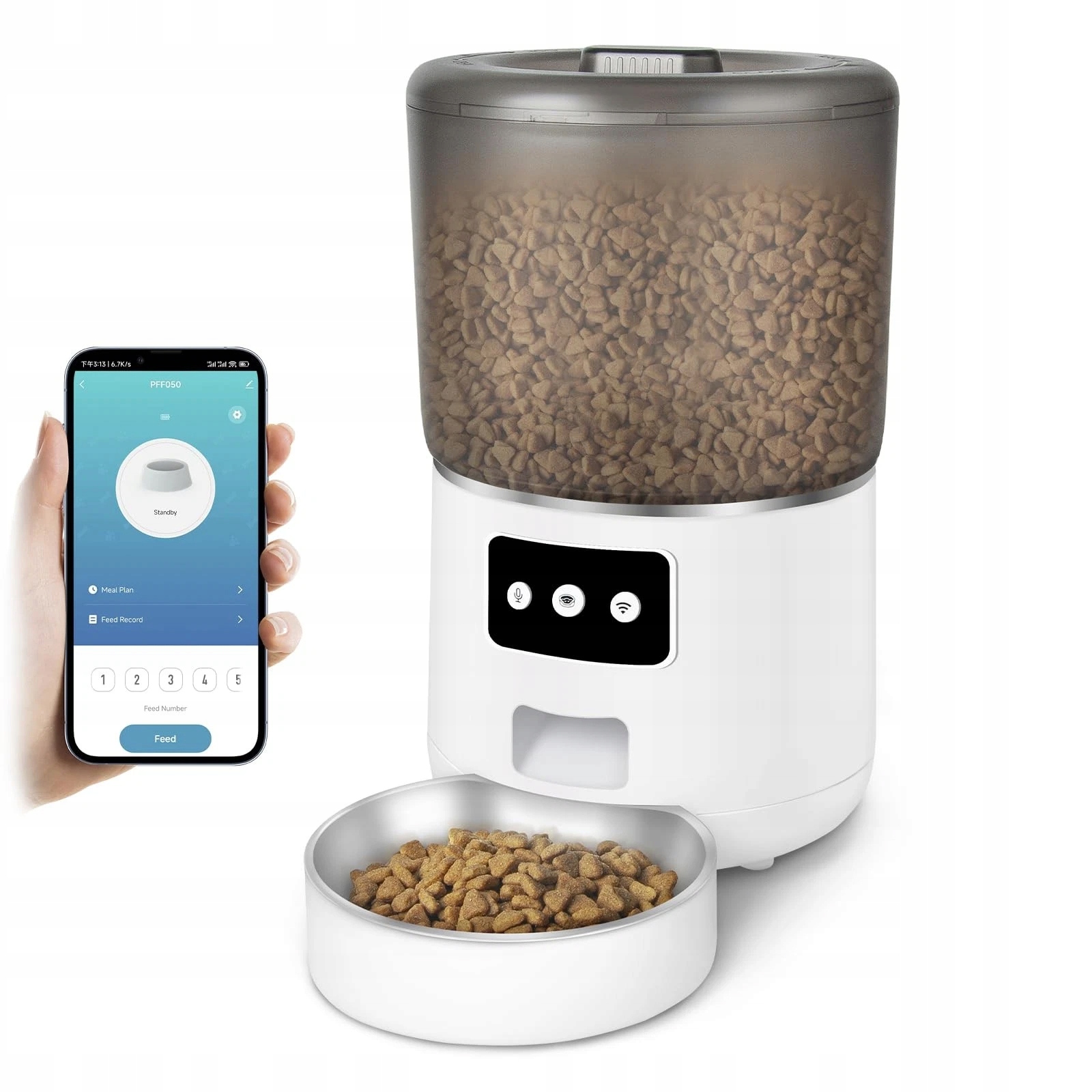 Levně Dávkovač Automatický Wifi App Krmiva 4L Pet Zásobník Podavač Pro Psa Kočku