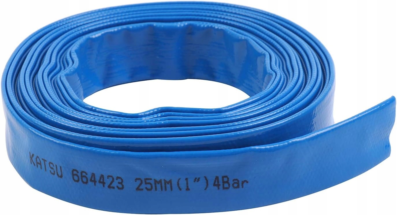 Zahradní plochá vypouštěcí hadice Pvc pro vodní čerpadla 10 m x 25 mm Katsu 664423