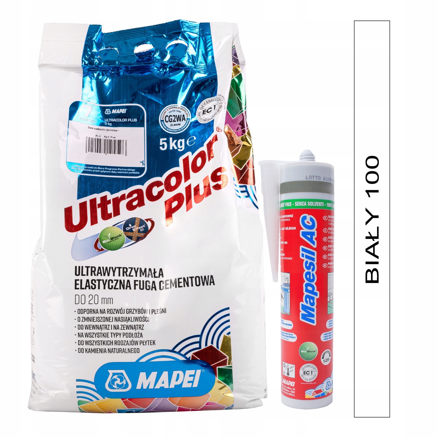 

Fuga Mapei Ultracolor 5 kg silikon biały 100
