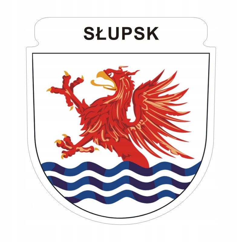 Naklejka z herbem z napisem 12 cm Słupsk