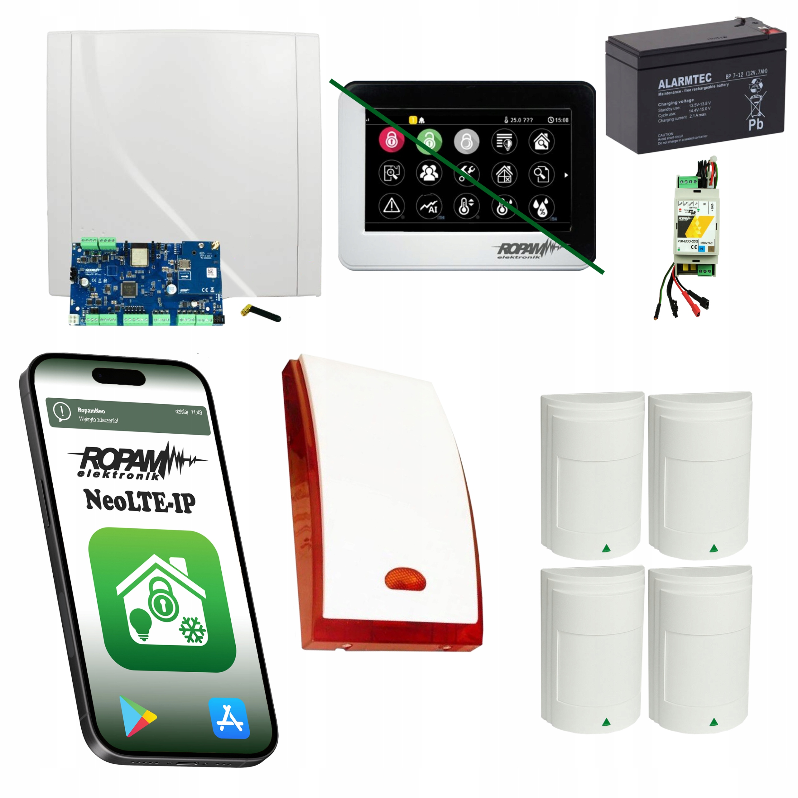 System Alarmowy Domu Ropam Lte Wifi 4 Czujki Paradox Profesjonalny Alarm