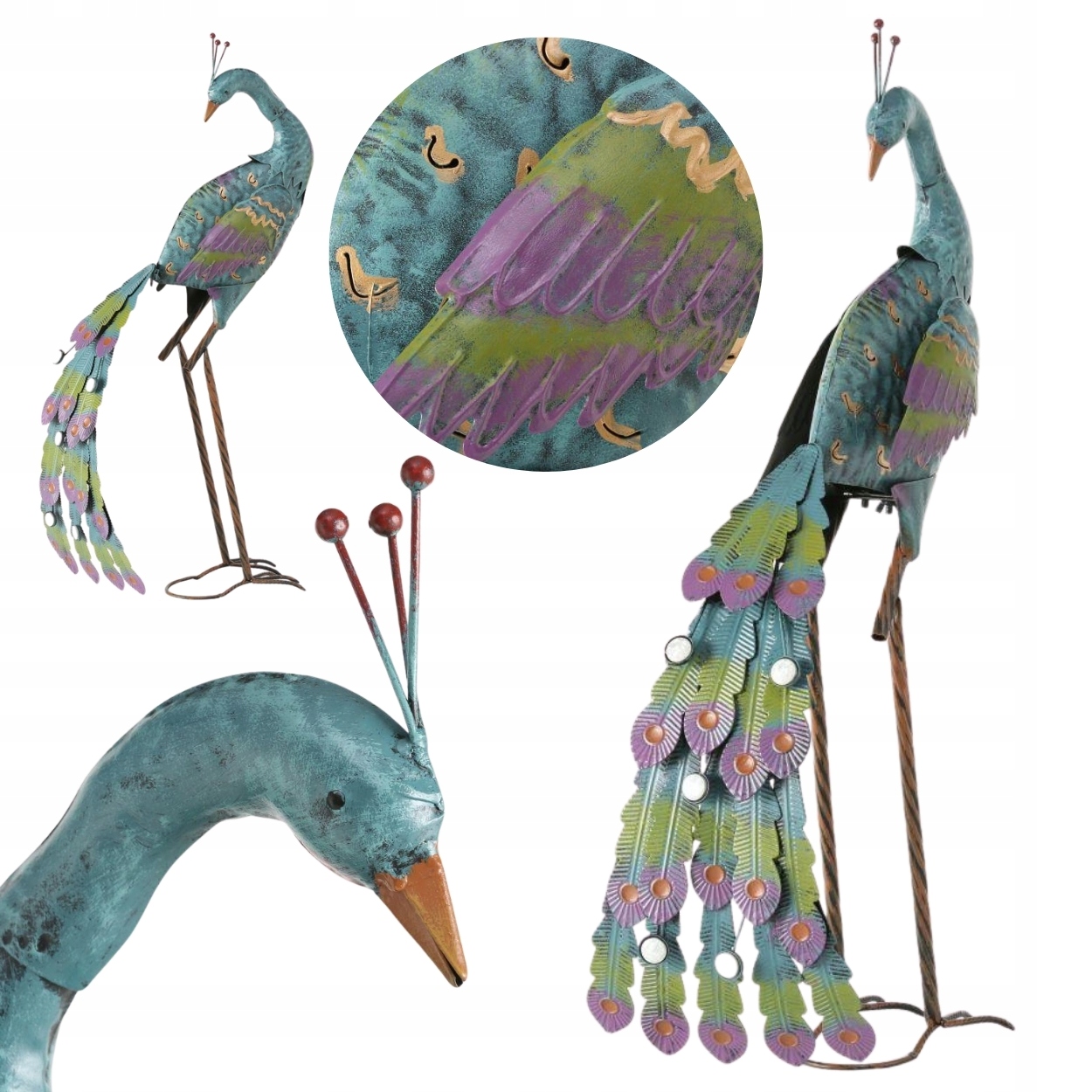 Dekorativní Figurka Zahradní Dekorace Ozdoba Kovová Figurka Páv Do Zahrady