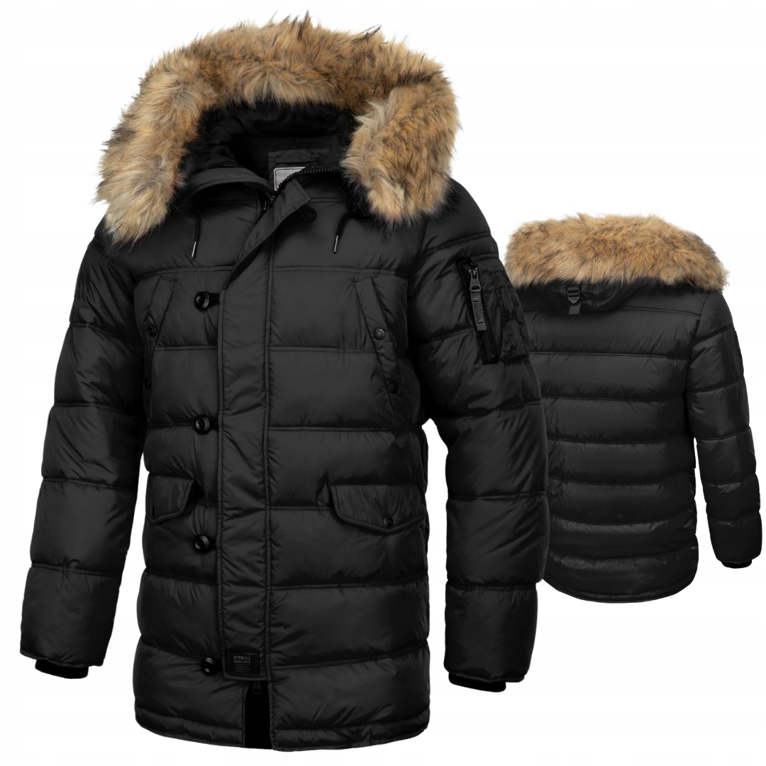 Pitbull West Coast Pánská Zimní Bunda S Kapucí Kingston 2 Černá S