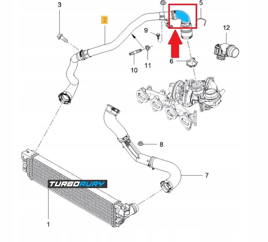 PRZEWÓD RURA WĄŻ TURBO RENAULT MASTER OPEL MOVANO B 2.3 bi-turbo 144602717R Waga produktu z opakowaniem jednostkowym 2 kg