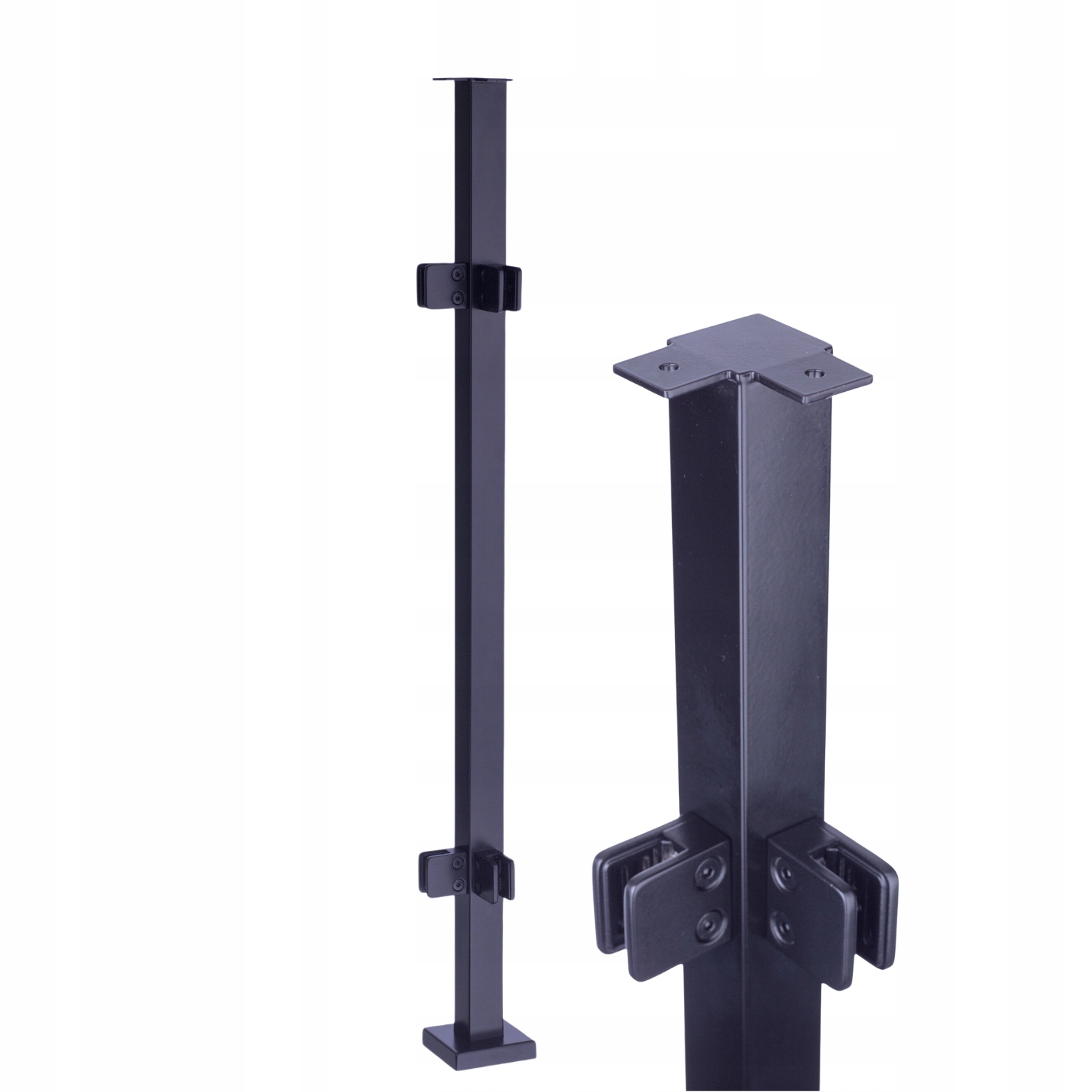 Rohový sloupek 100 cm, Sklo 4 Úchytky 40x40 Antracit Nerezový