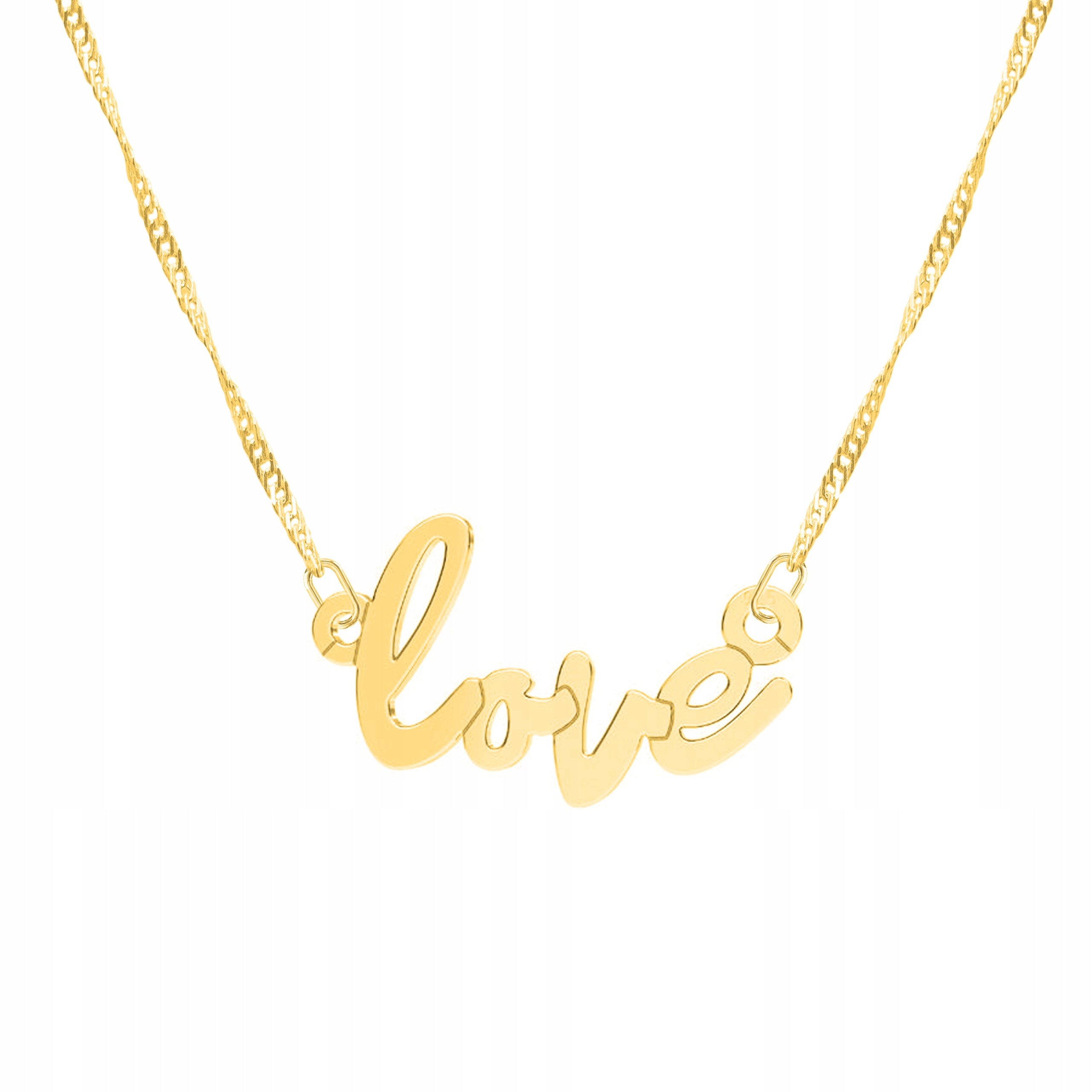 Řetízek zlatý náhrdelník 925 Nápis Love Láska
