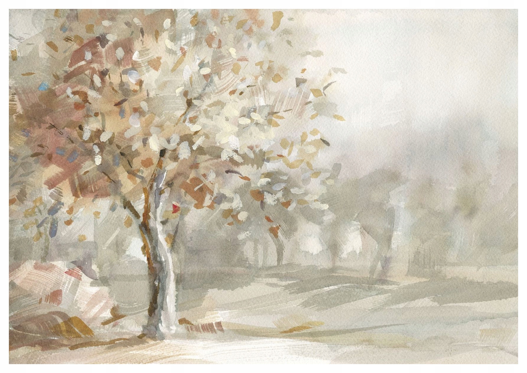 Fototapeta Podzimní les Akvarel Zlatá stezka Barvy listů 300x210 lepidlo