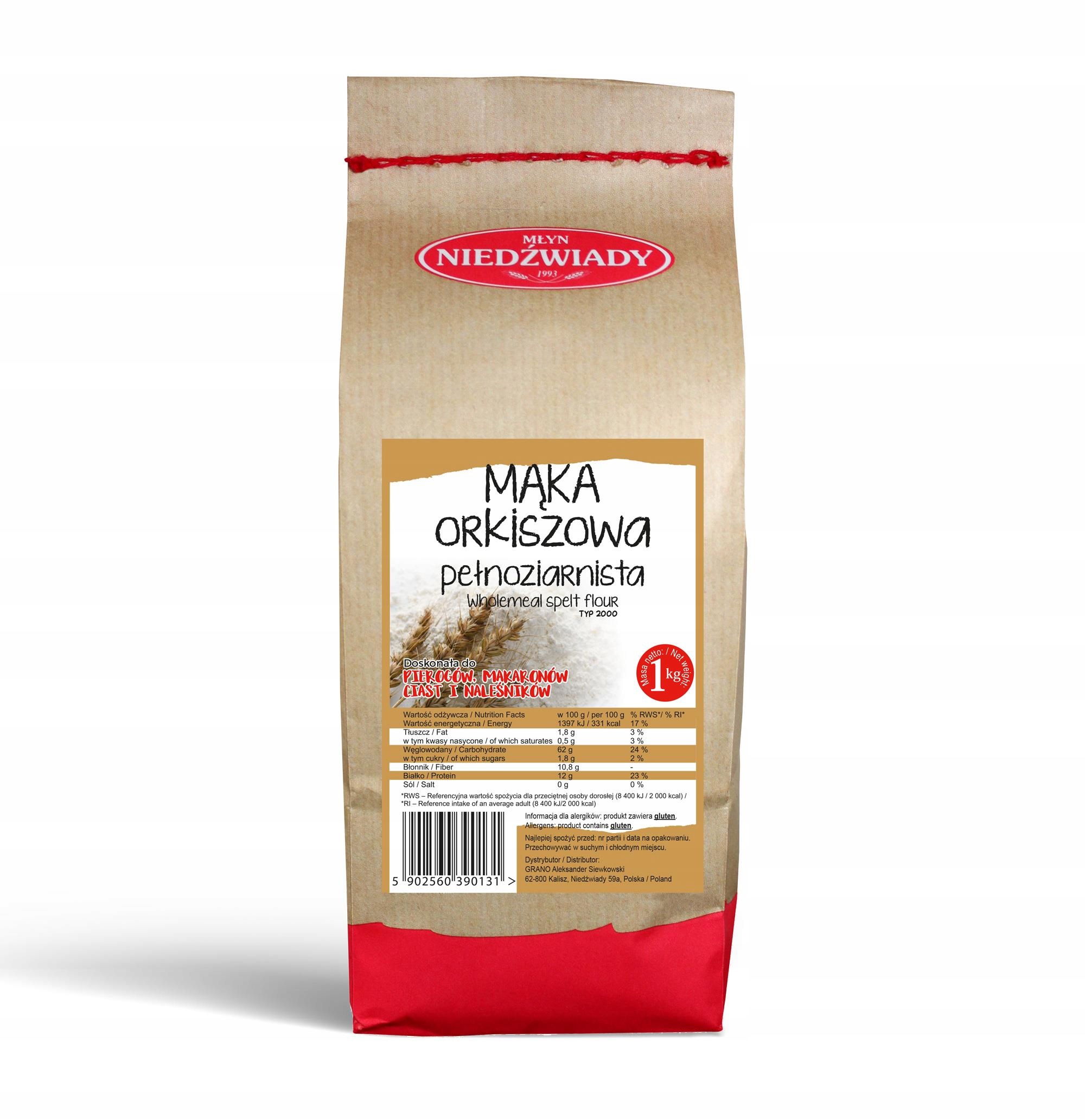 Špaldová celozrnná mouka Młyn Niedźwiady 1 kg