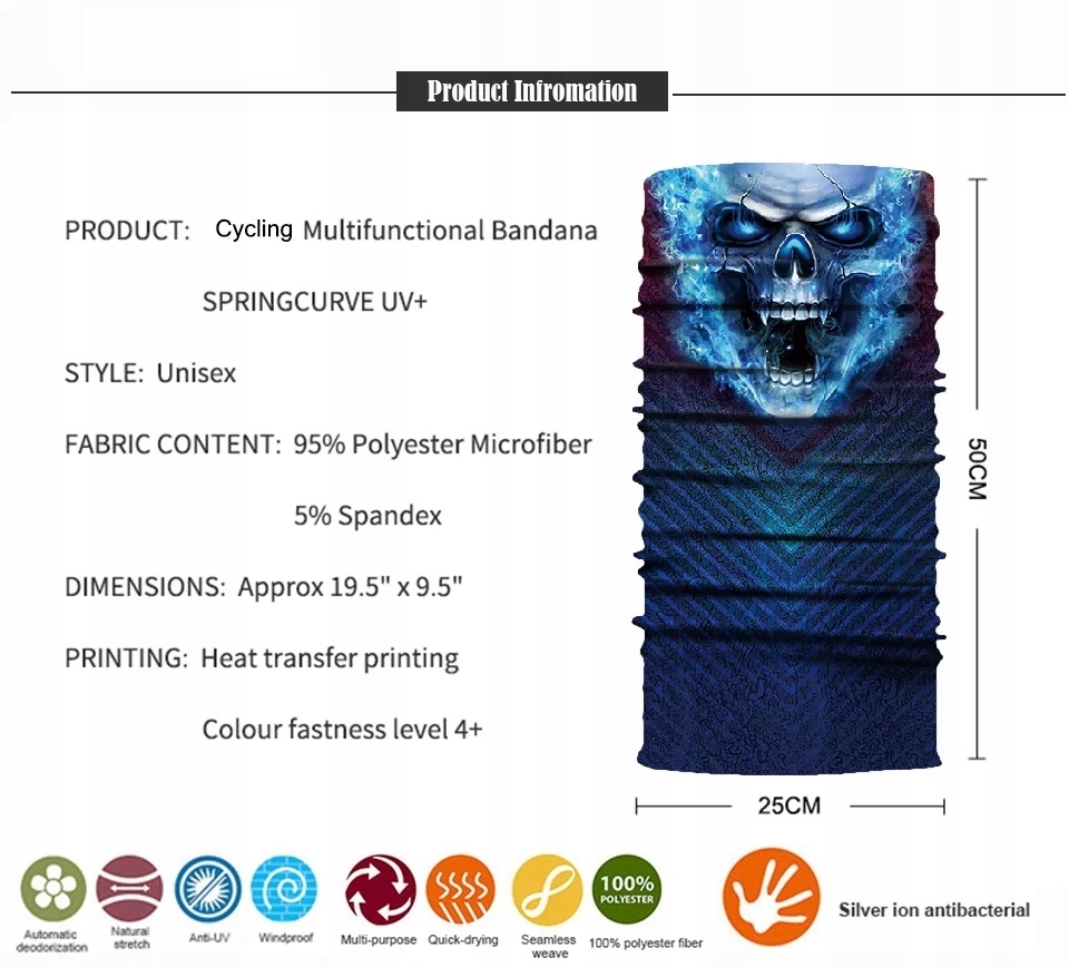 BANDANA SZALIK KOMIN CHUSTA APASZKA CZASZKA 02 Marka bez marki