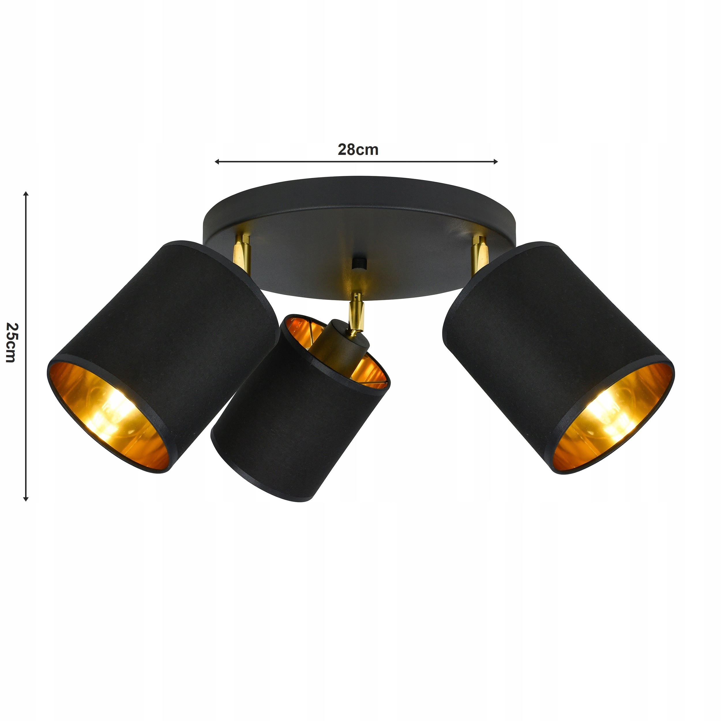 LAMPA WISZĄCA SUFITOWA ŻYRANDOL PLAFON CzarnyZłoty Marka Led-lux