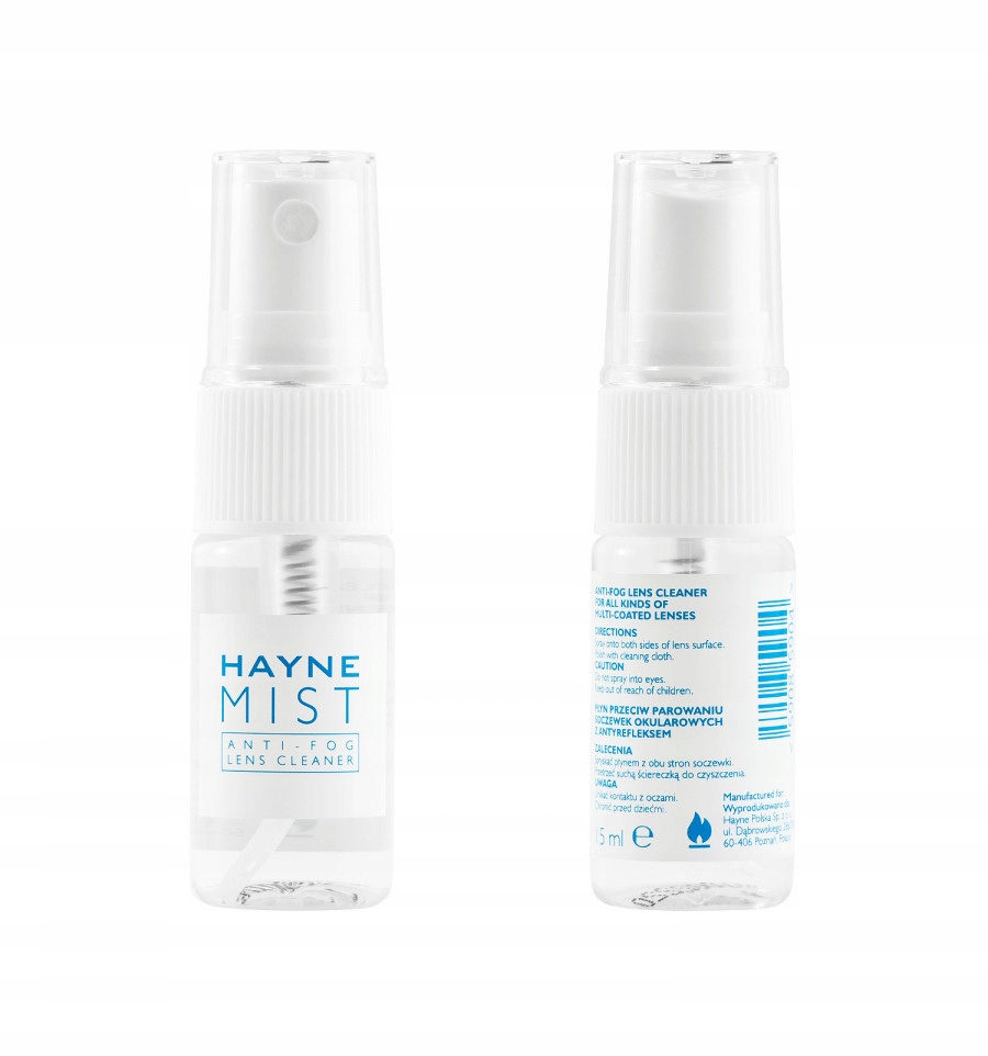 

Płyn przeciw parowaniu 2x 15ml AntiFog Hayne Mist