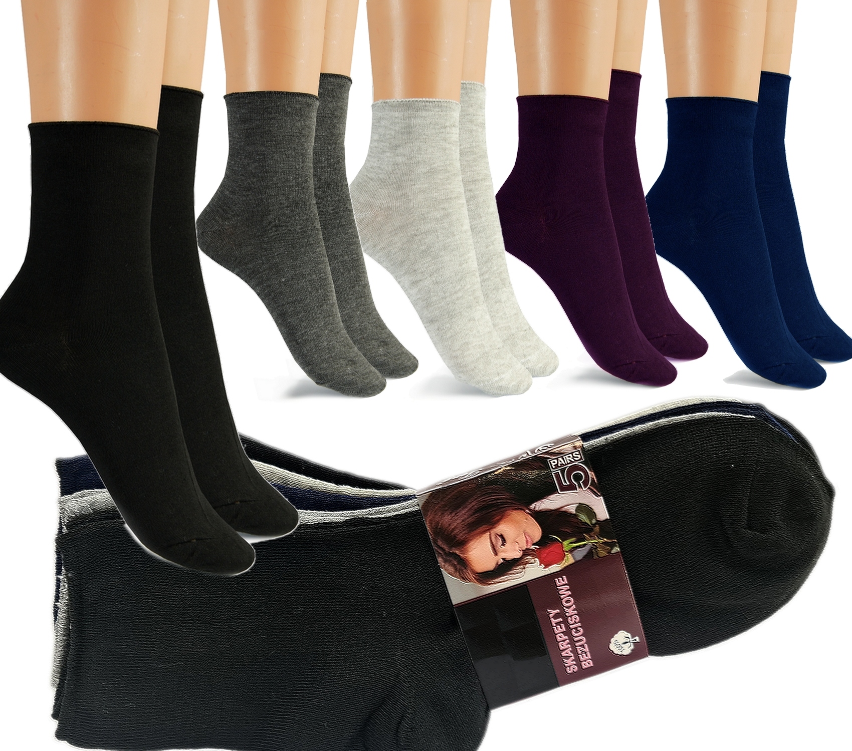

5x Skarpety Bawełniane Bezuciskowe Trwałe 35-38