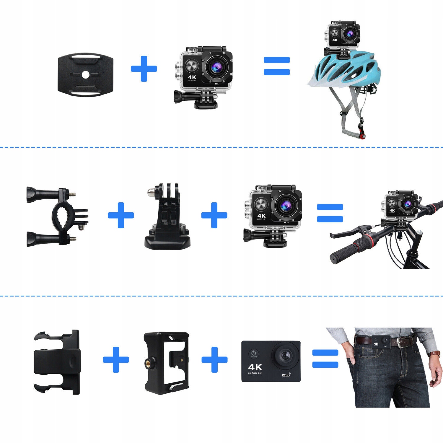 WODOODPORNA KAMERA SPORTOWA Z ZESTAWEM AKCESORIÓW Marka Inna