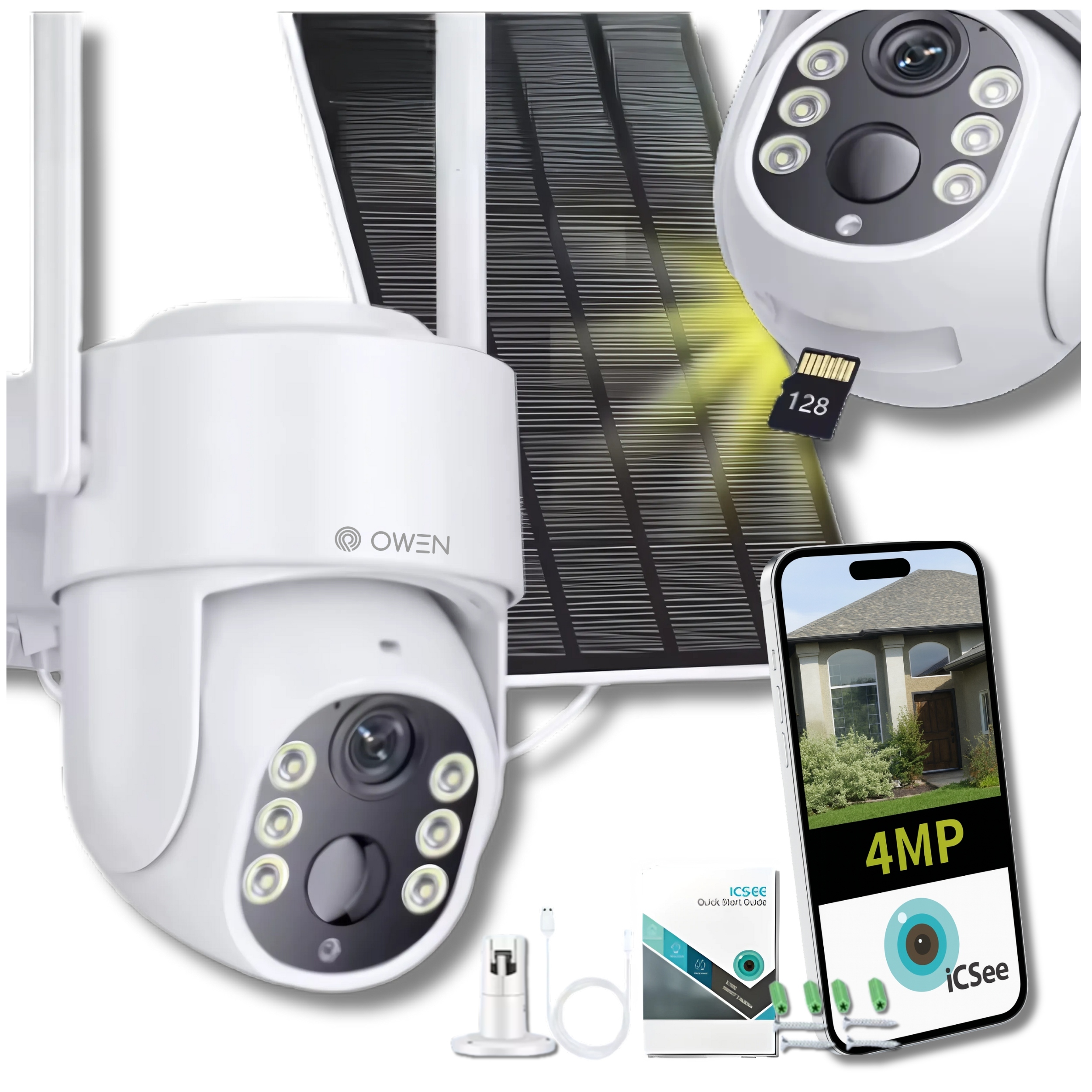 Solárna Wifi Ip Kamera 4MP Ptz Otočná Vonkajšia IP66 Detekcia Sledovania