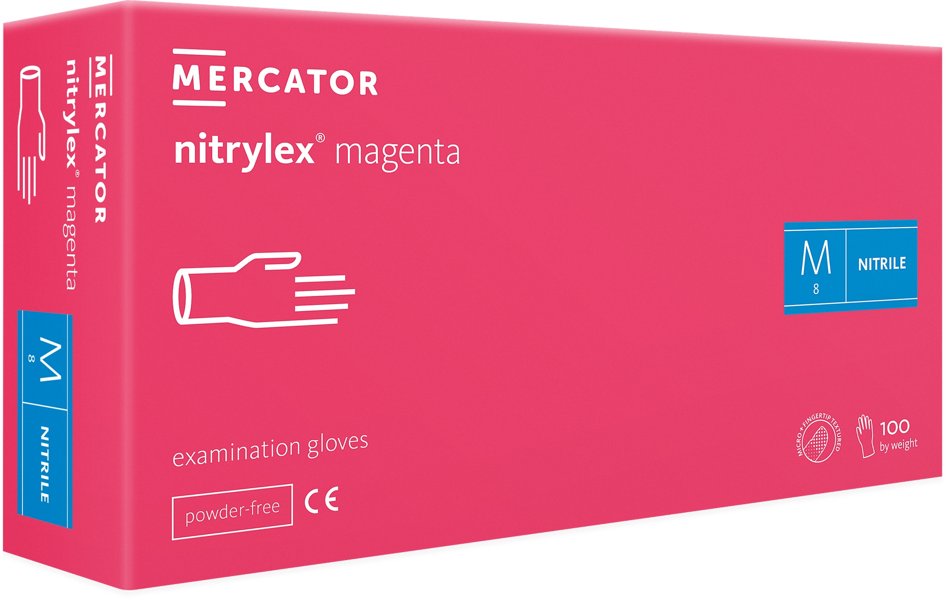 RĘKAWICE MAGENTA NITRYLOWE 100 SZT M-8 NITRYLEX