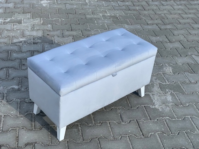 Pufa Ławka Prima 120 tapicerowana z pojemnikiem i podnośnikiem Głębokość mebla 35 cm