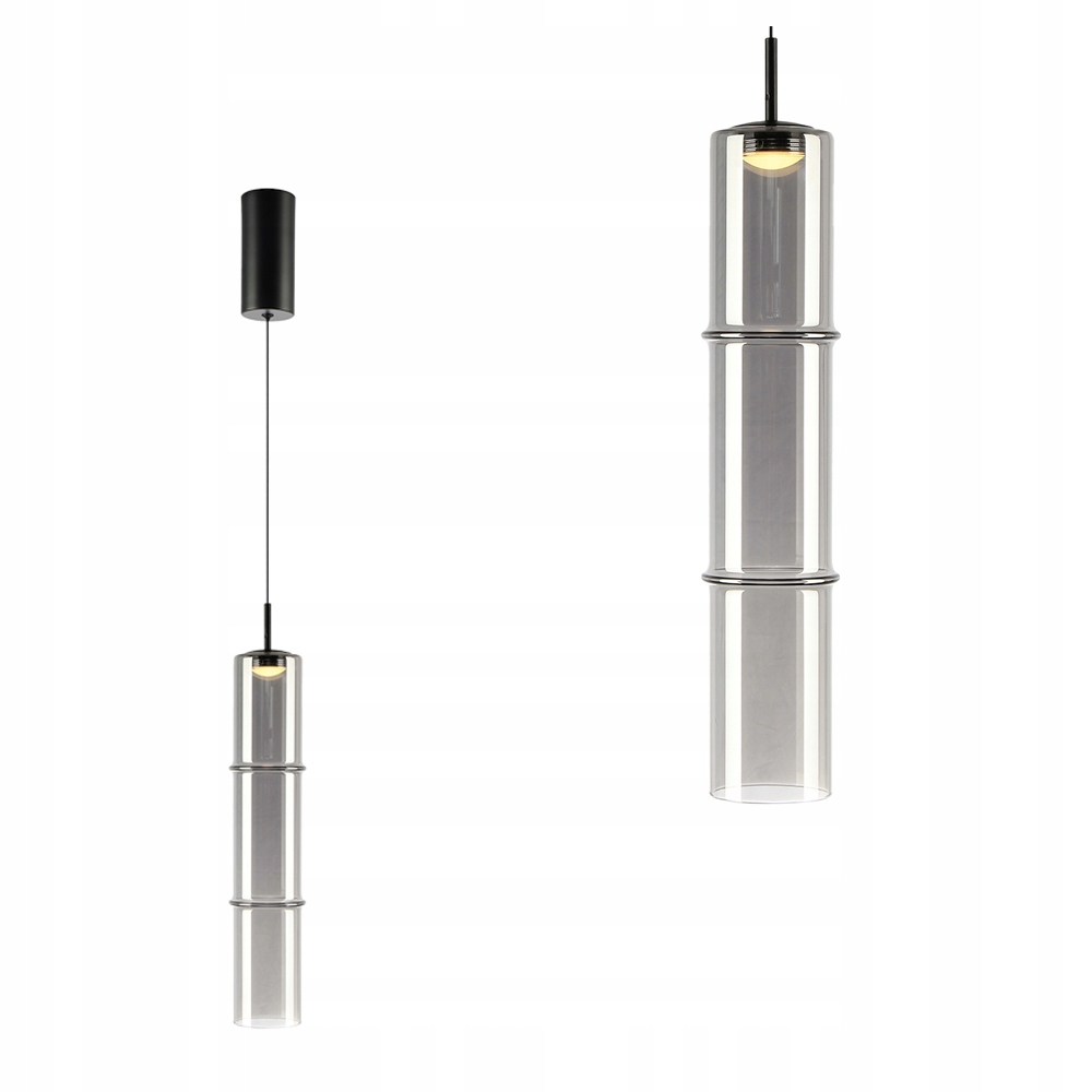 Závěsná lampa Bato s kouřovým skleněným stínidlem 4W Led do stylového obývacího pokoje Milagro
