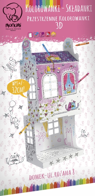 Kolorowanka składanka MONUMI mini Domek Różana 8