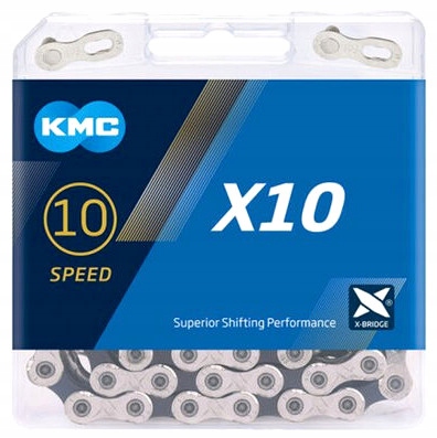 

Łańcuch Rowerowy Kmc X10 Silver/Black 10rz 114 Spi