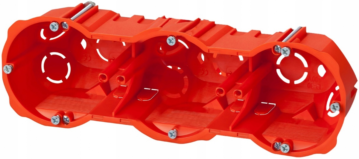 

Puszka podtynkowa regips 3x60mm głęboka z wkrętami