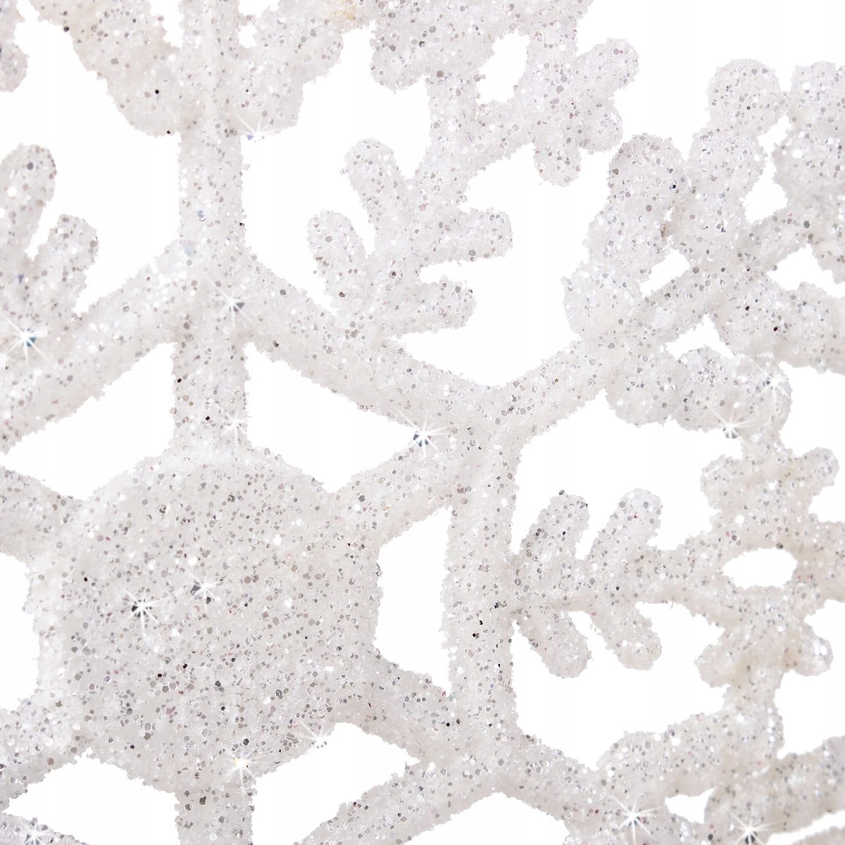 ŚNIEŻYNKA ZAWIESZKA NA CHOINKĘ CHOINKOWA BIAŁA OZDOBA CHOINKOWA BROKATOWA Materiał inny materiał