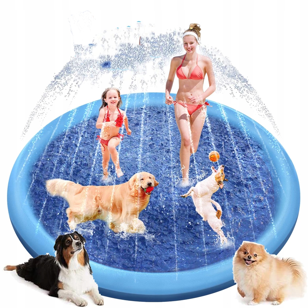 Bazén Pro Psa Se Sprchou, Skládací, Ekologický, Protiskluzový, 150 CM