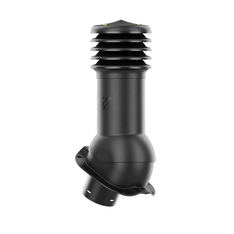 Ventilačný krb HiVent pre plechovú krytinu, profil F fi 150 mm, čierny