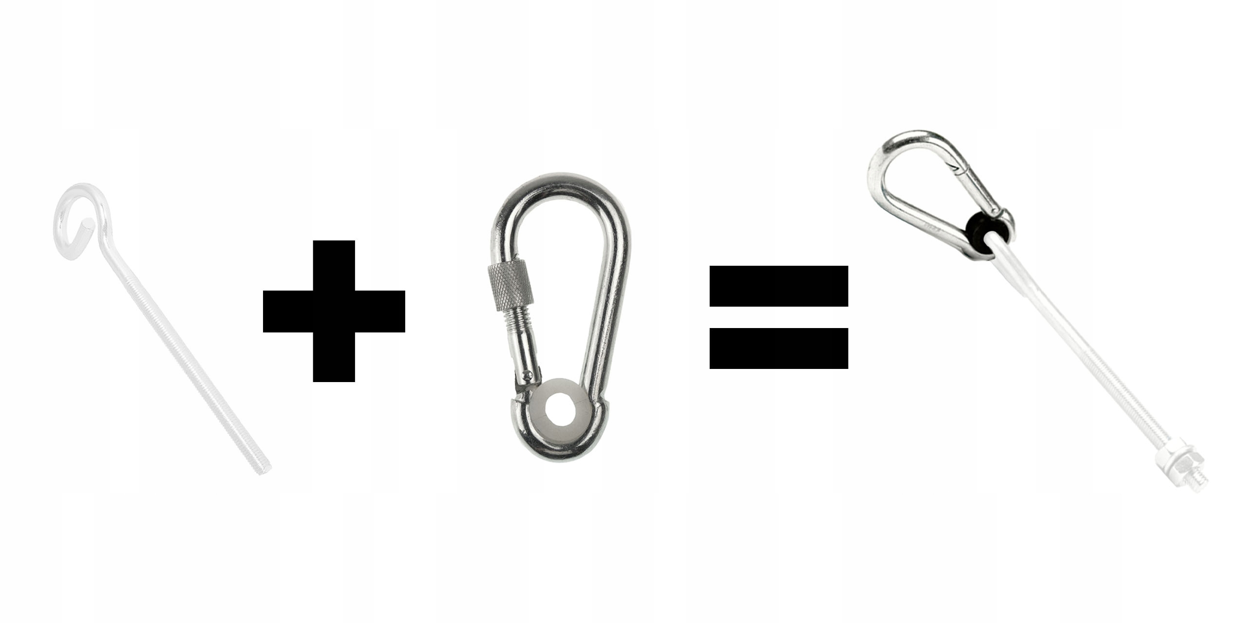 Karabińczyk zab. z tulejką plastikową huśtawka hak Szerokość siedziska 1 cm