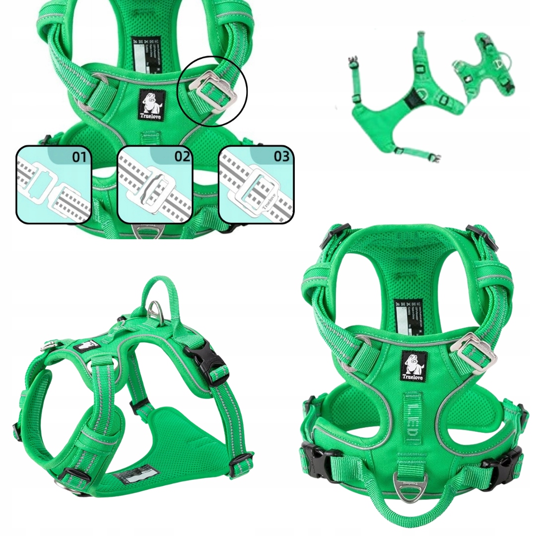 Levně Pevné obojky pro psa Guard Front Line Premium Truelove easy walk Zelené XL