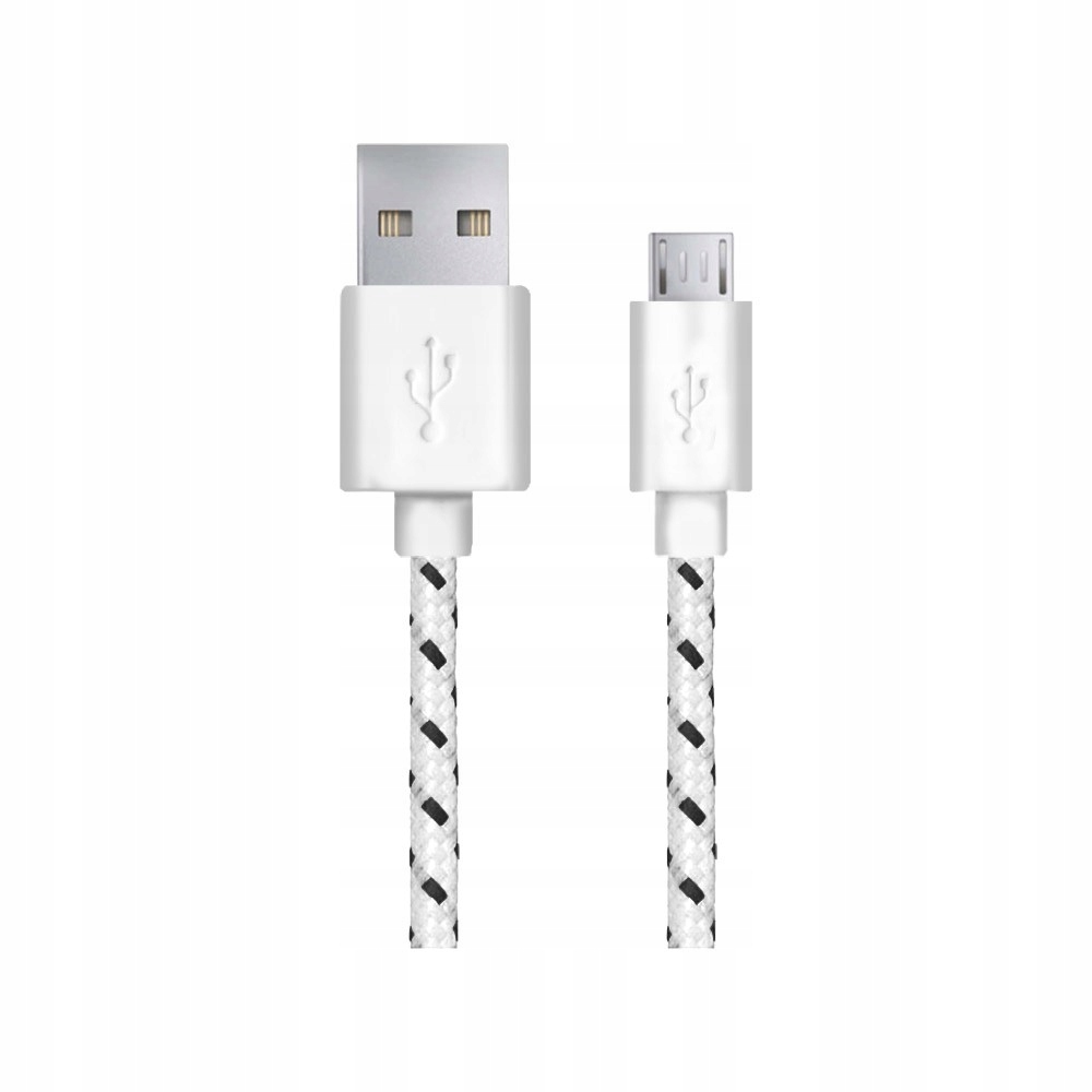 Kabel Esperanza Micro Usb 2.0 Oplot EB175WB biały/czarny 1 m