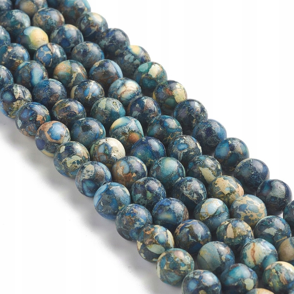 Korálky Přírodní Jaspis Císařský MIX barev Koule 8mm Šňůra cca 45ks