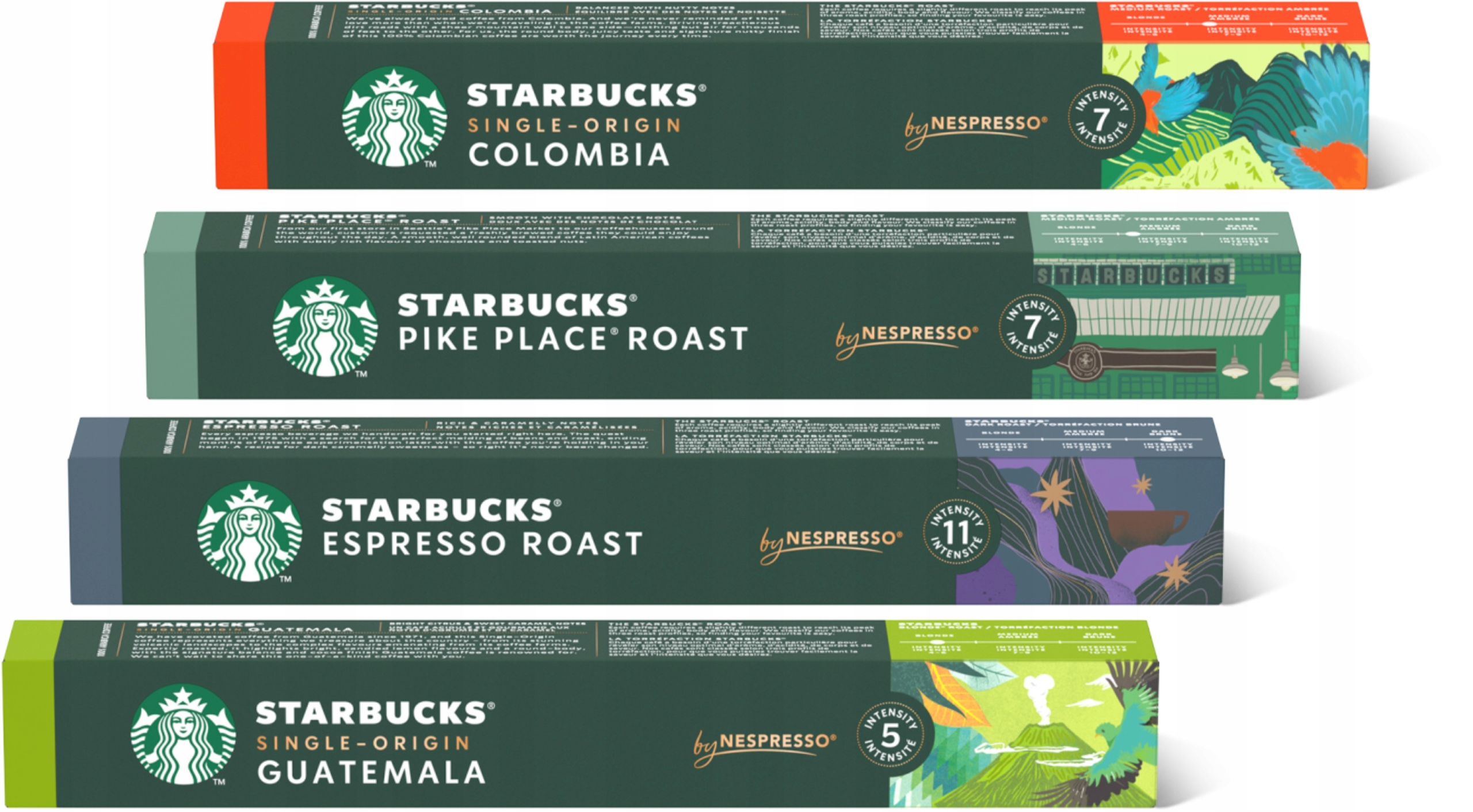 Levně Kapsle Nespresso Starbucks Sada 4x10 Mix