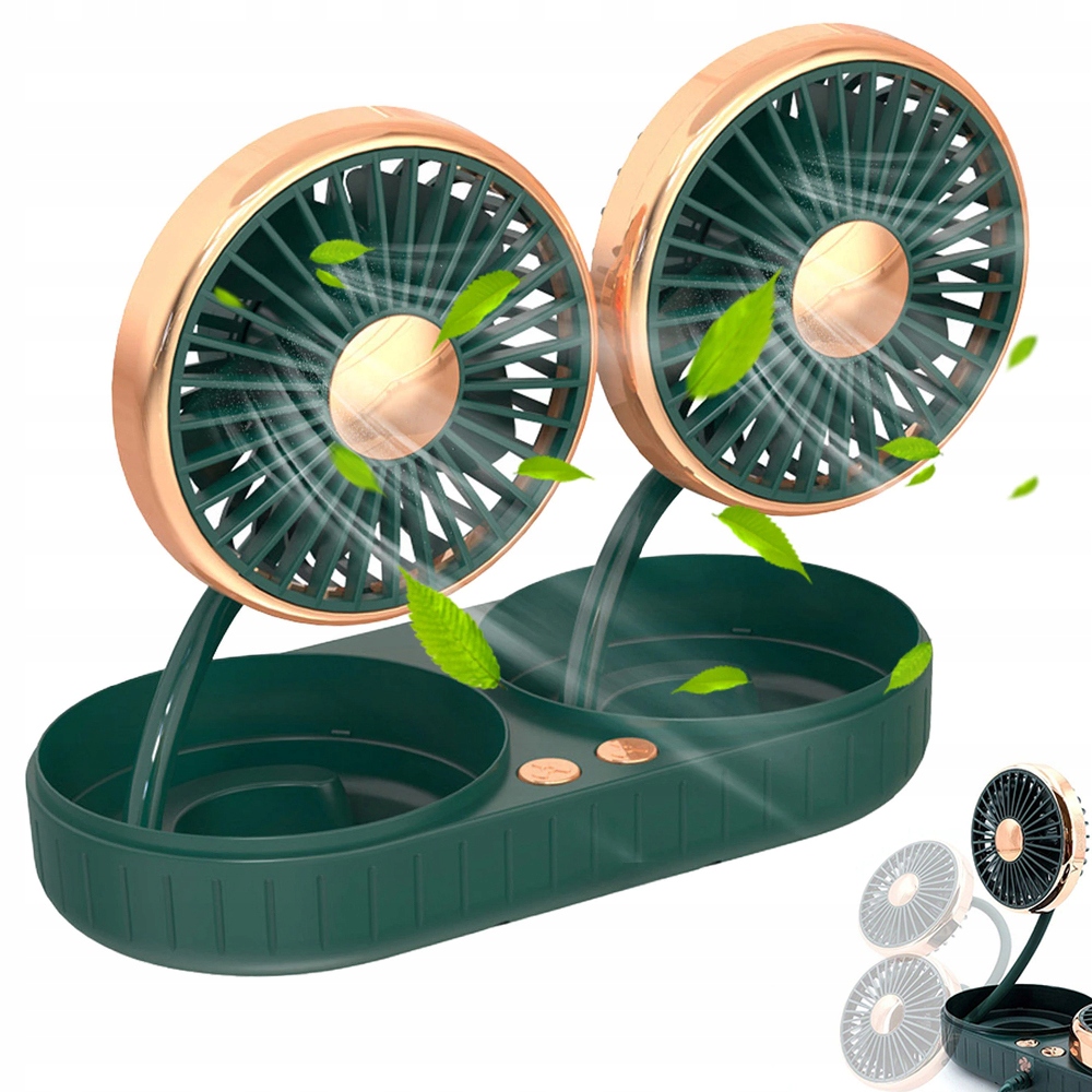 WIATRAK WENTYLATOR SAMOCHODOWY PODWÓJNY USB MOCNY